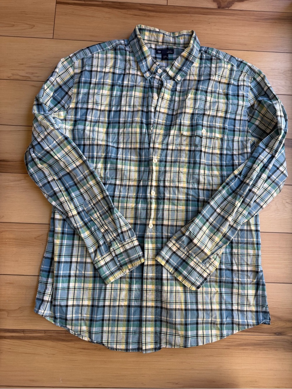 GAP Men’s Plaid Ling Sleeve Dress Shirt Size XXL